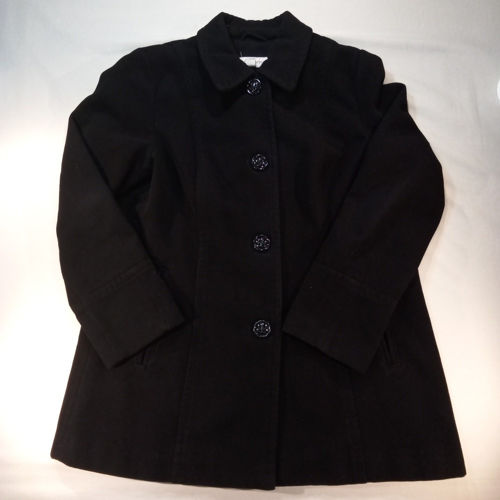 Liz Claiborne Women's Black‎ Peacoat Jacket XL – Good Condition